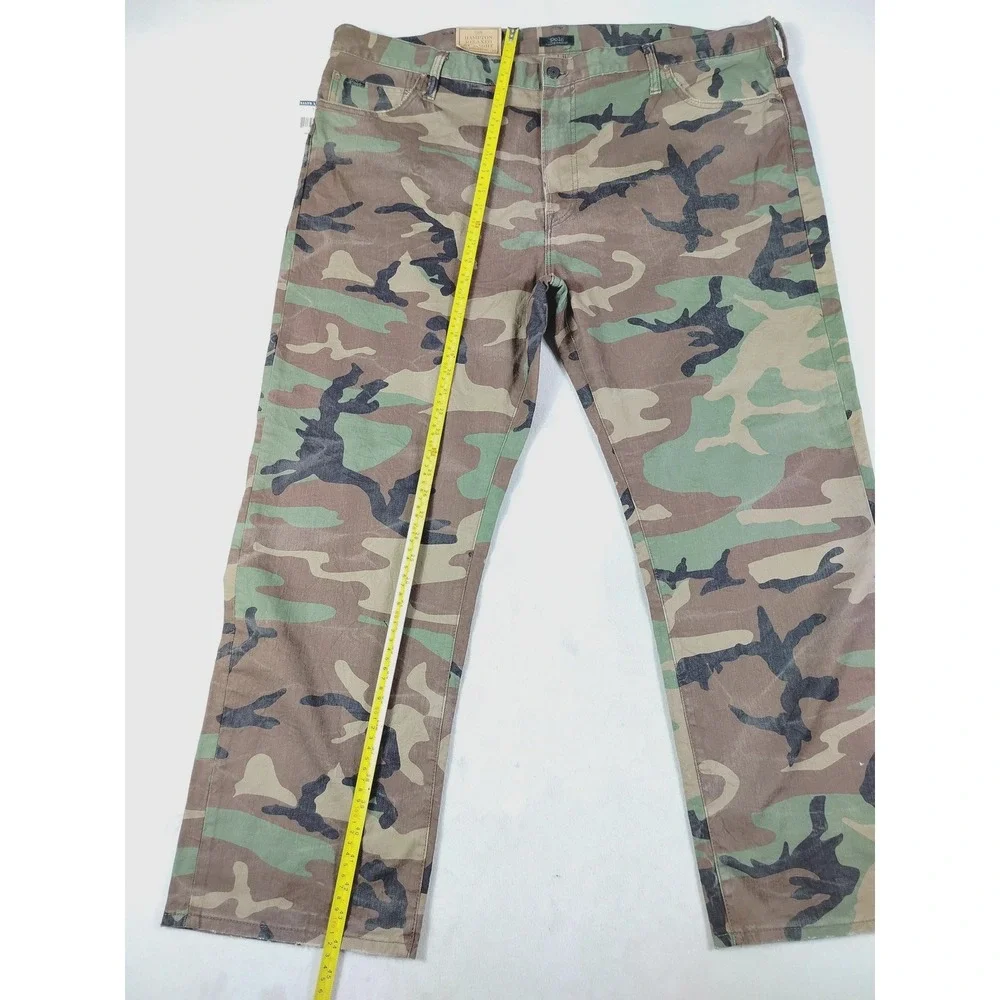 Polo Ralph Lauren Hampton Relaxed Straight Jeans Mens 46x30 Camo Stretch Denim